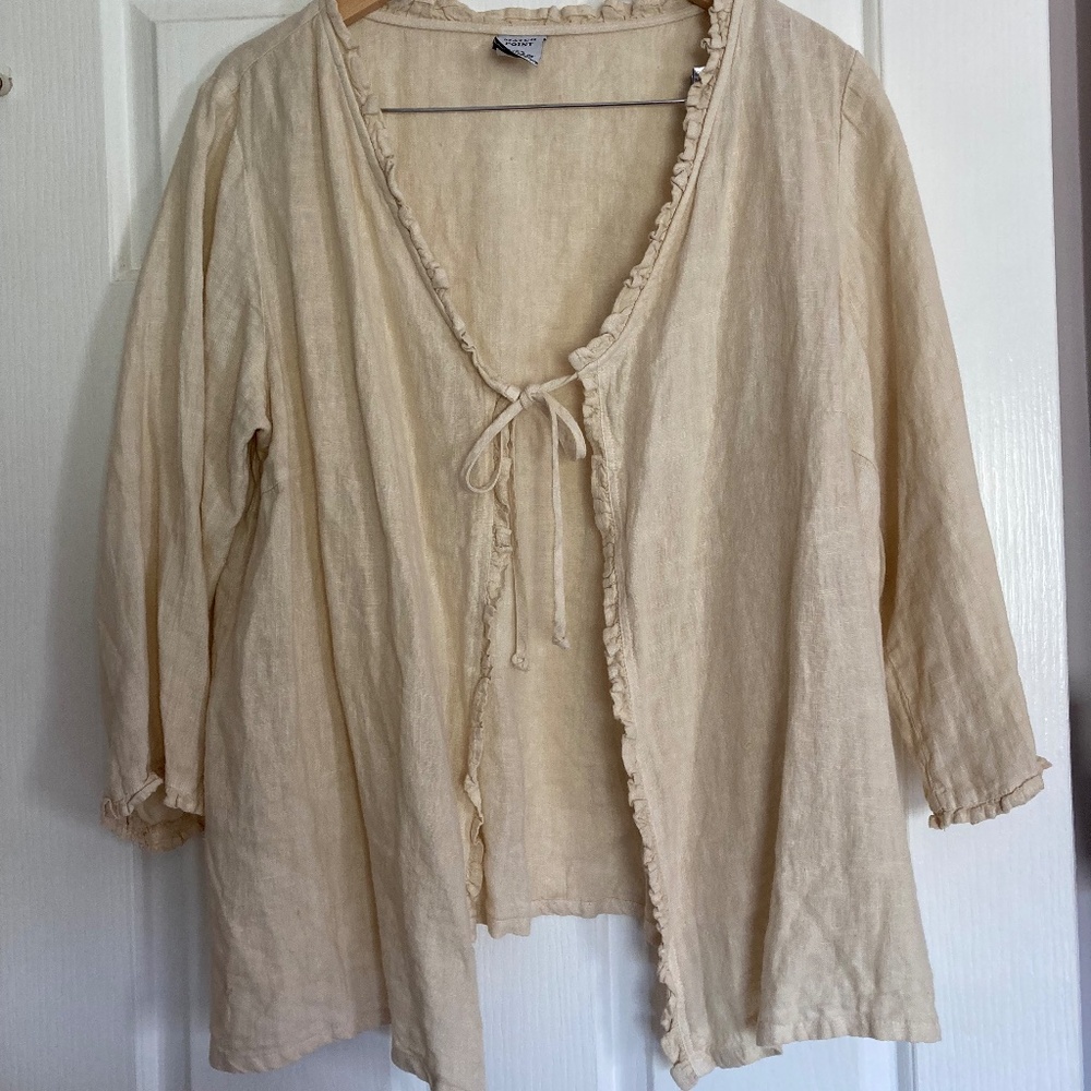 Match Point Linen Lagenlook Layering Jacket